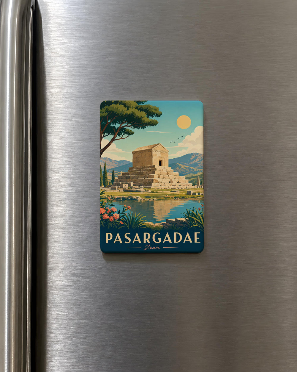 Pasargadae Fridge Magnet, Ancient Persian Capital Landmark Souvenir, Cyrus the Great Tomb Historic Site Magnet