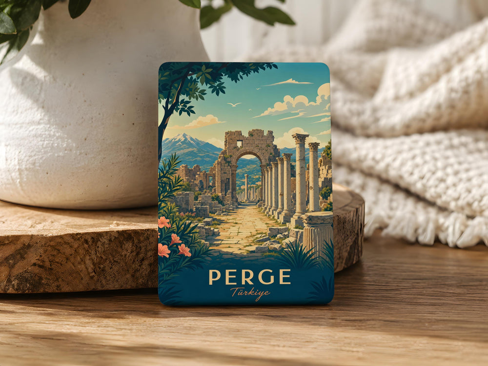 Perge Fridge Magnet, Ancient City Ruins Souvenir Magnet, Turkey Historical Landmark Travel Keepsake Gift
