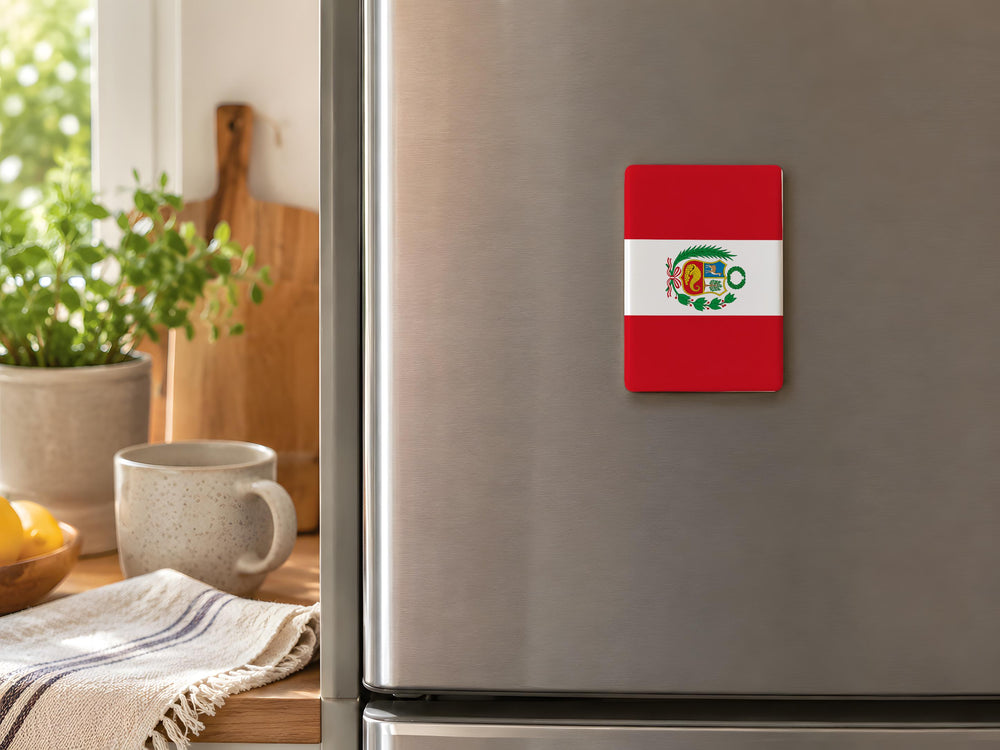 Peru Flag Fridge Magnet, Peruvian Flag Magnet, Peru Souvenir Magnet, Peru Travel Gift, Lima Peru Keepsake Magnet