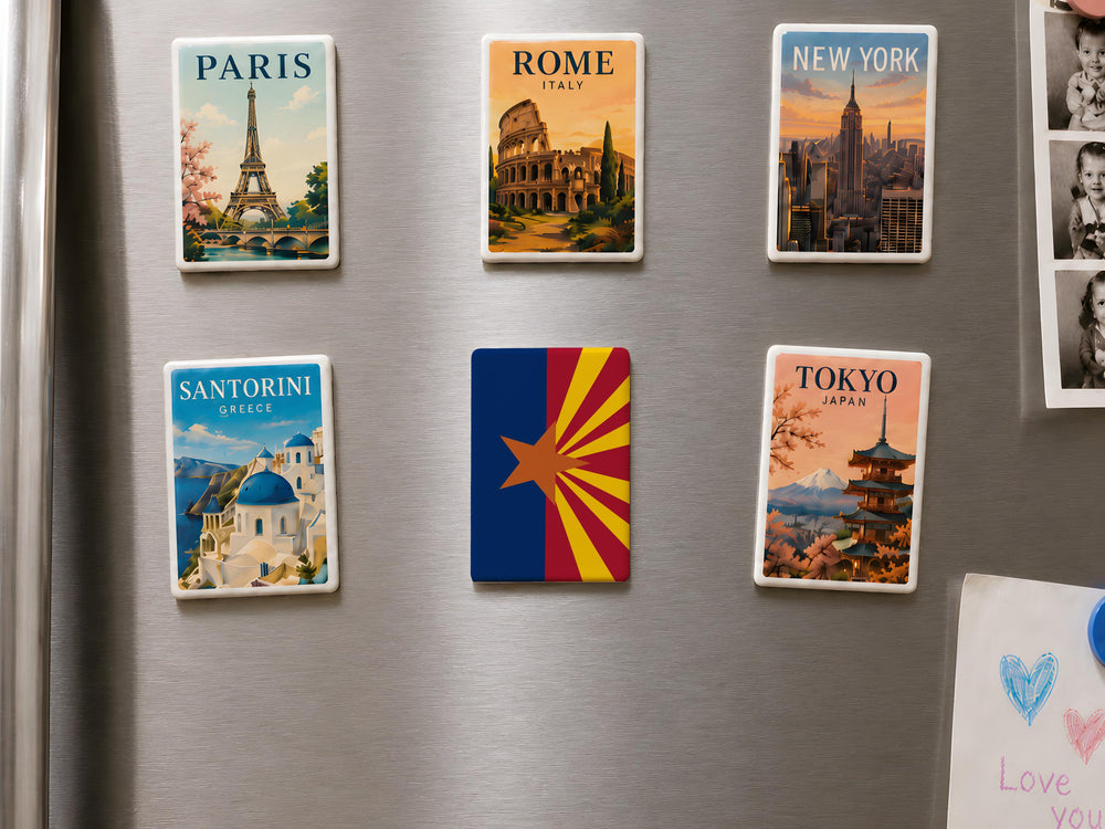 Phoenix Flag Fridge Magnet, Phoenix Arizona Flag Magnet, Arizona Souvenir Magnet, Phoenix AZ Gift, State Flag Refrigerator Magnet