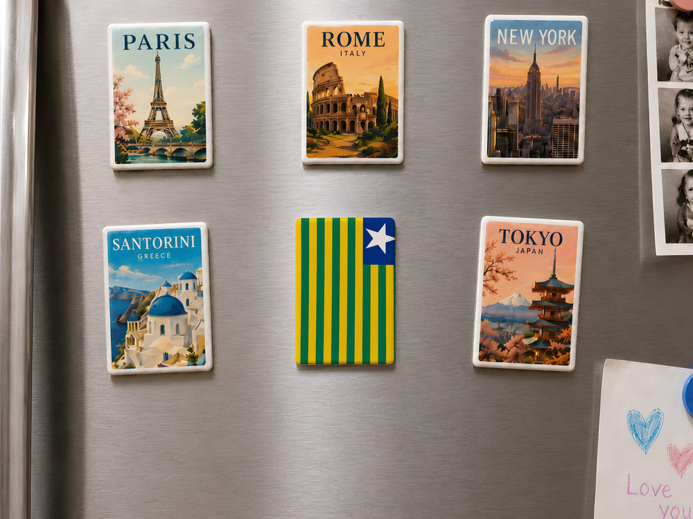 Piauí State Flag Fridge Magnet, Brazil State Flag Magnet, Piauí Souvenir Magnet, Brazilian Flag Refrigerator Magnet