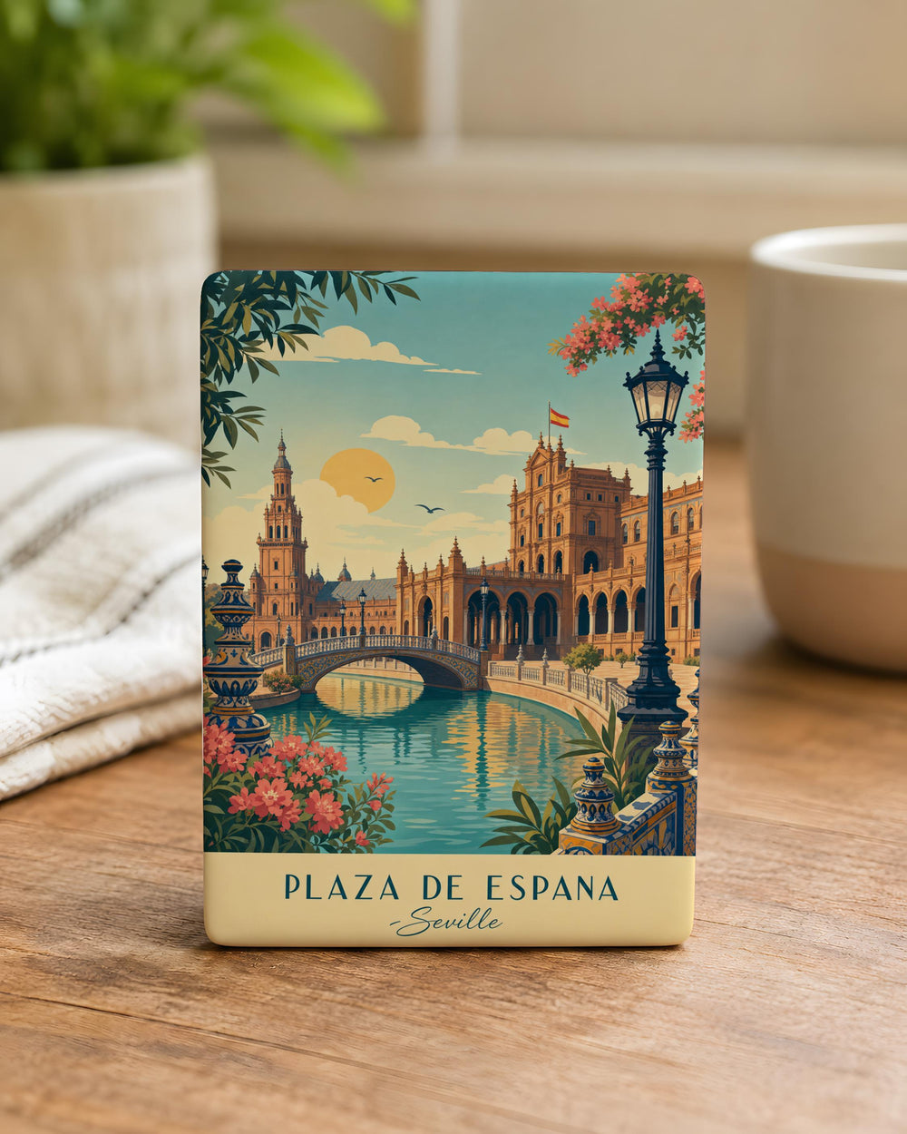 Plaza de España Seville Fridge Magnet, Spain Landmark Souvenir, Seville Travel Gift, Andalusia Vacation Keepsake