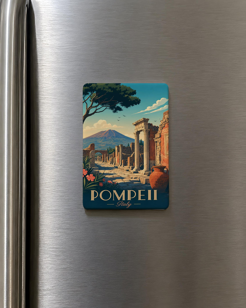 Pompeii Ruins Fridge Magnet, Ancient Roman Archaeological Site Souvenir, Italy Travel Landmark Magnet
