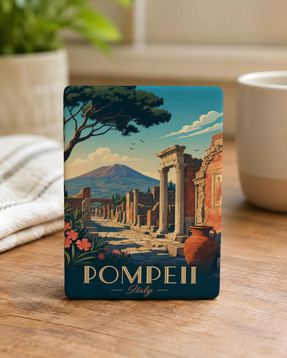 Pompeii Ruins Fridge Magnet, Ancient Roman Archaeological Site Souvenir, Italy Travel Landmark Magnet
