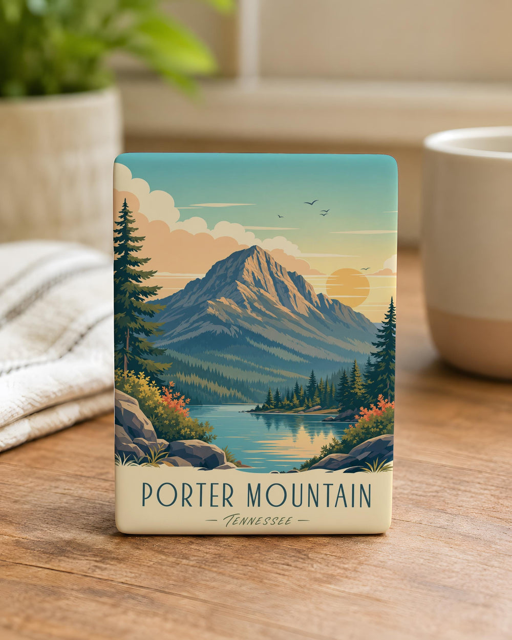 Porter Mountain Fridge Magnet, Mountain Peak Landscape Souvenir Magnet, Outdoor Adventure Travel Keepsake Gift
