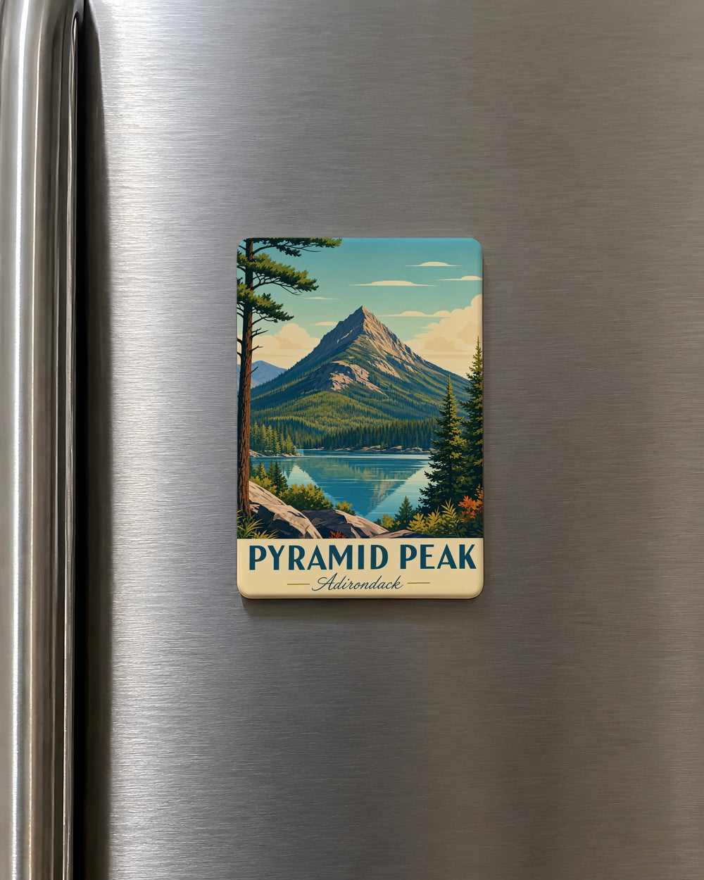 Pyramid Peak Adirondack Fridge Magnet, Adirondack Mountains Souvenir Magnet, New York Hiking Trail Mountain Magnet