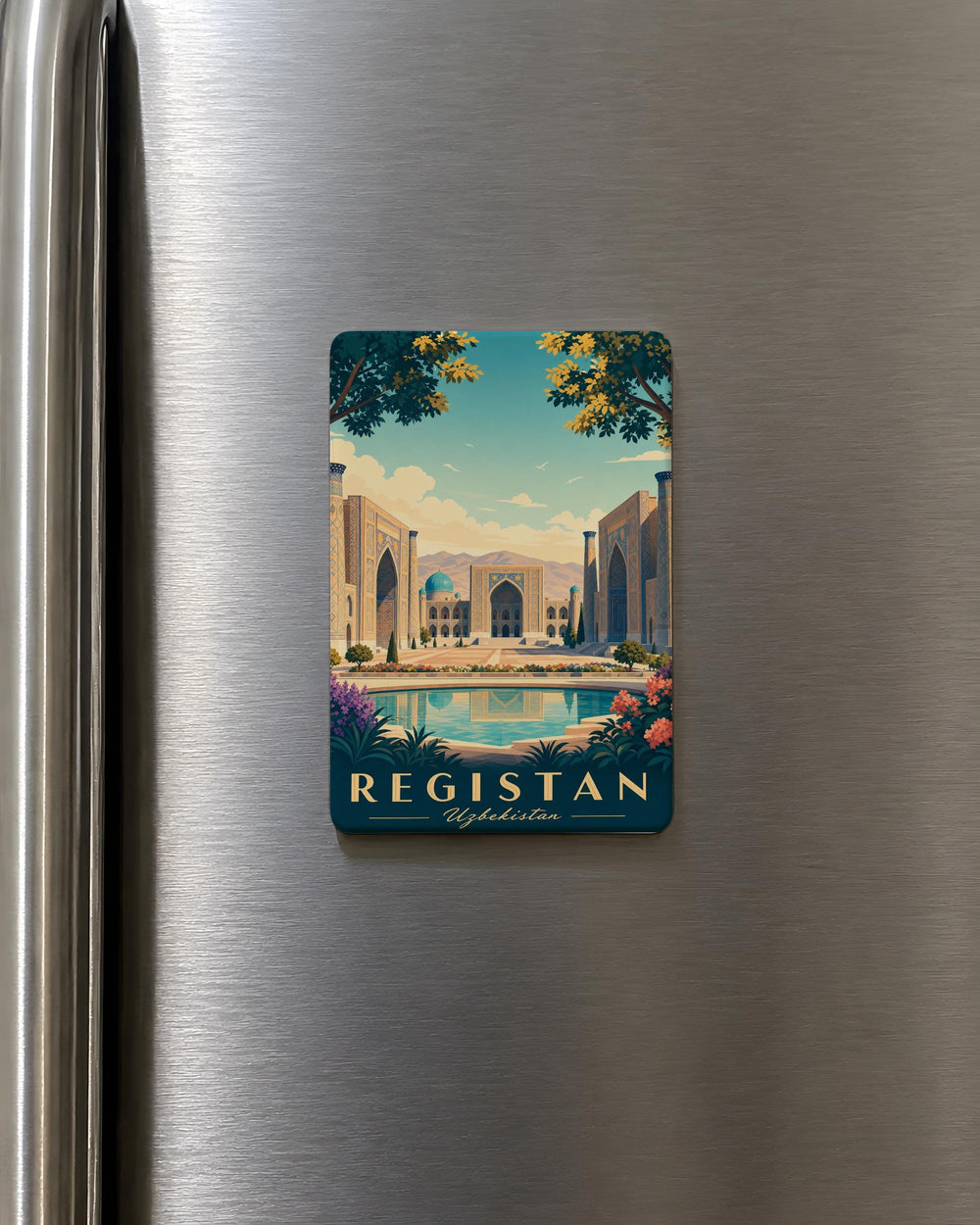 Registan Fridge Magnet, Samarkand Uzbekistan Landmark Souvenir Magnet, Registan Square Travel Gift, Islamic Architecture Magnet