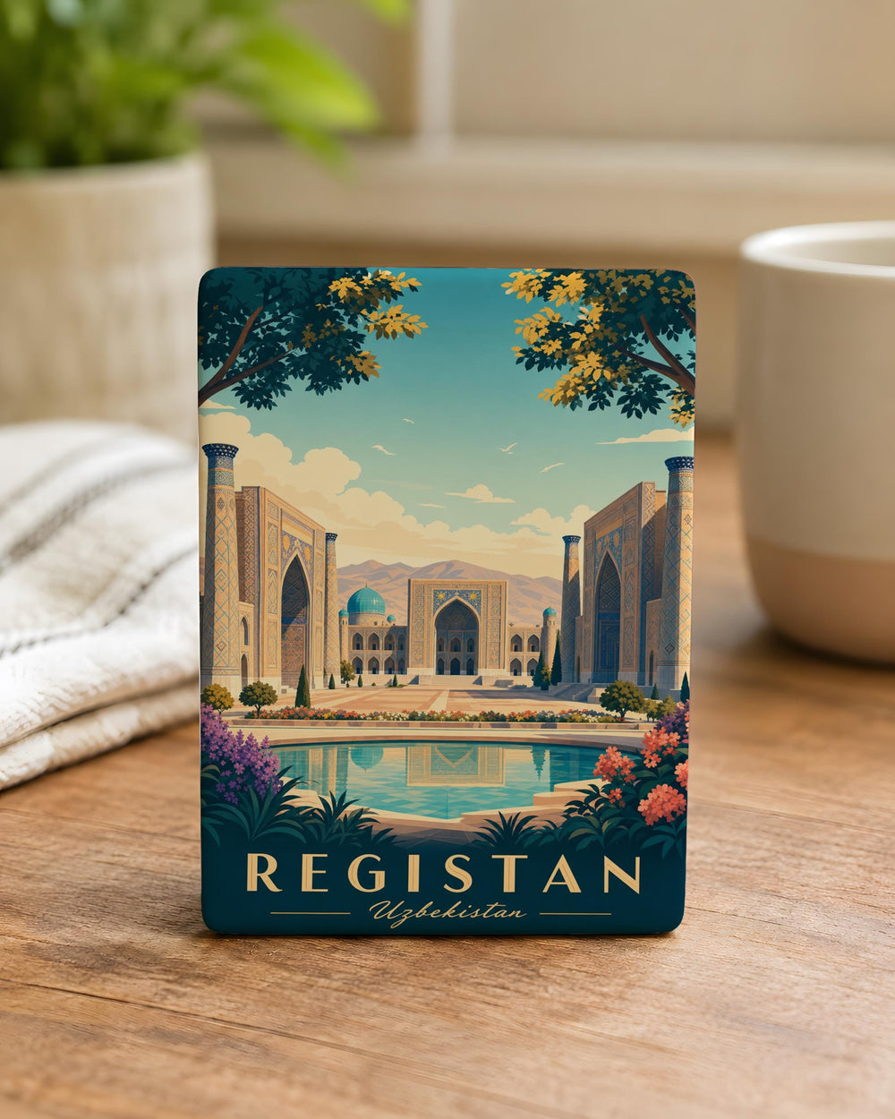 Registan Fridge Magnet, Samarkand Uzbekistan Landmark Souvenir Magnet, Registan Square Travel Gift, Islamic Architecture Magnet