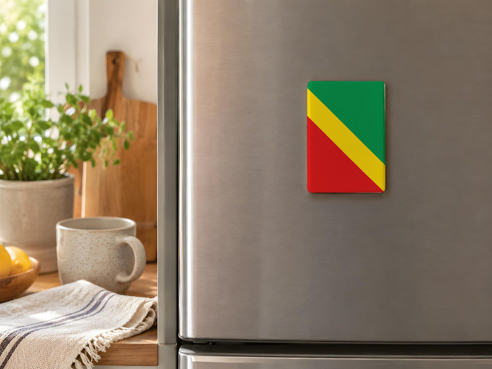 Republic of the Congo Flag Fridge Magnet, Congo National Flag Magnet, Republic of Congo Souvenir Magnet, African Flag Magnet