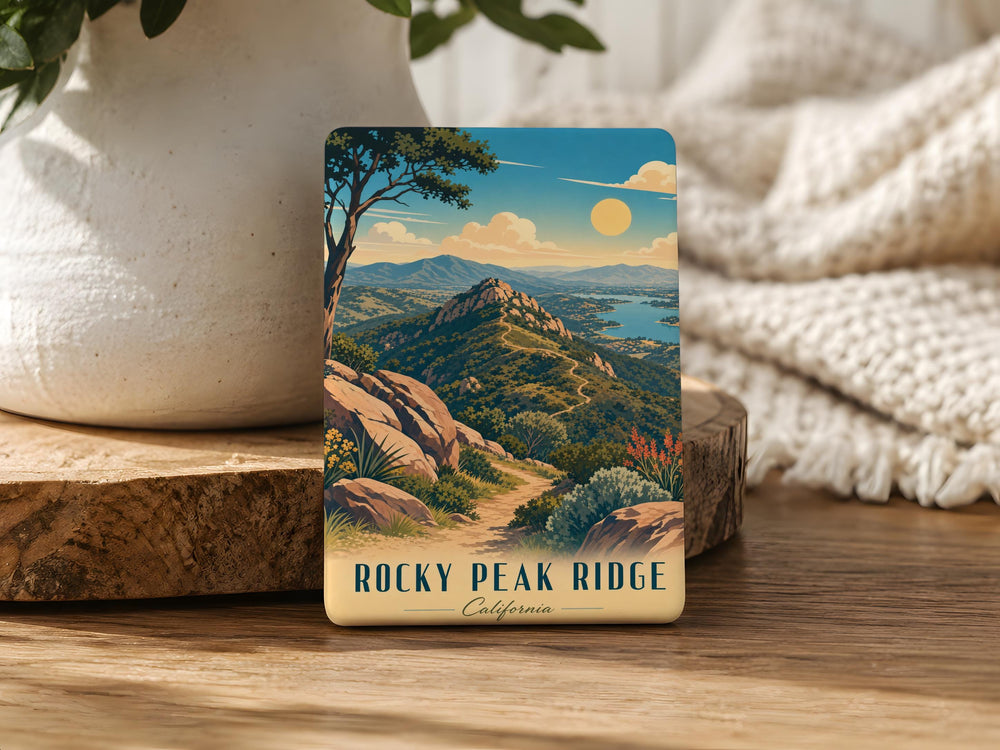 Rocky Peak Ridge Fridge Magnet, Mountain Ridge Landscape Souvenir Magnet, Outdoor Adventure Nature Decor Magnet