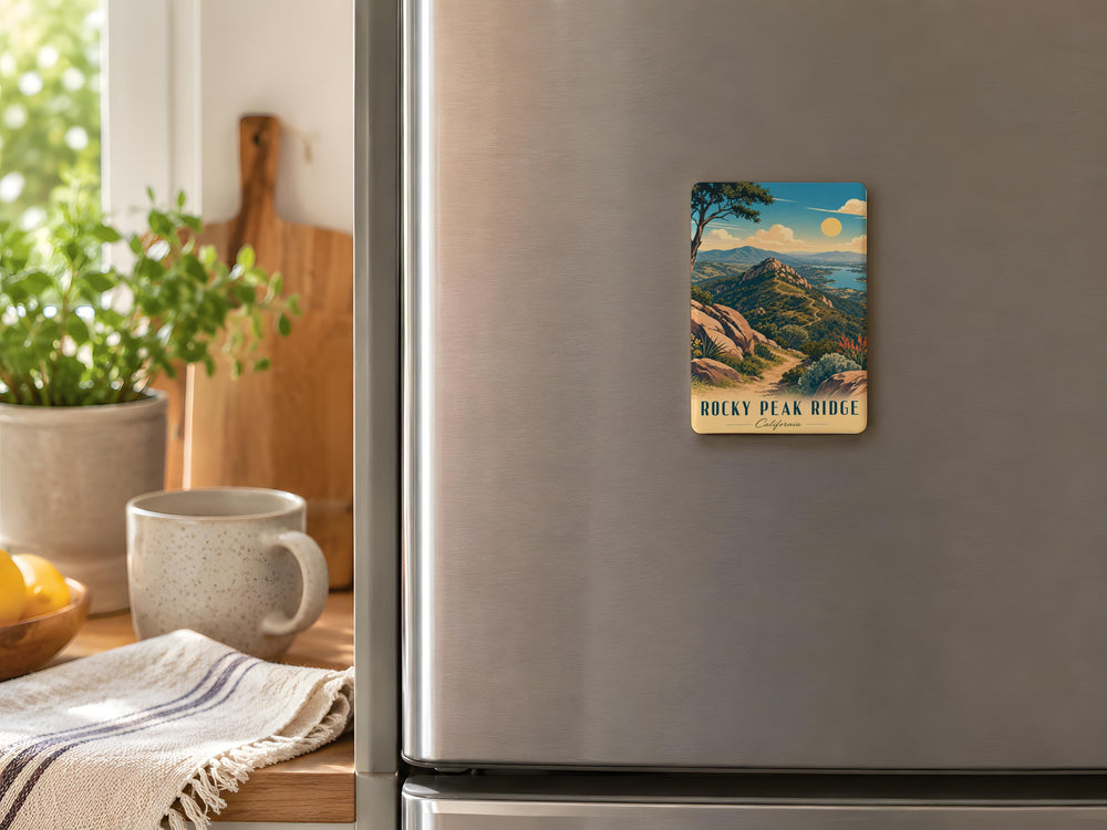 Rocky Peak Ridge Fridge Magnet, Mountain Ridge Landscape Souvenir Magnet, Outdoor Adventure Nature Decor Magnet