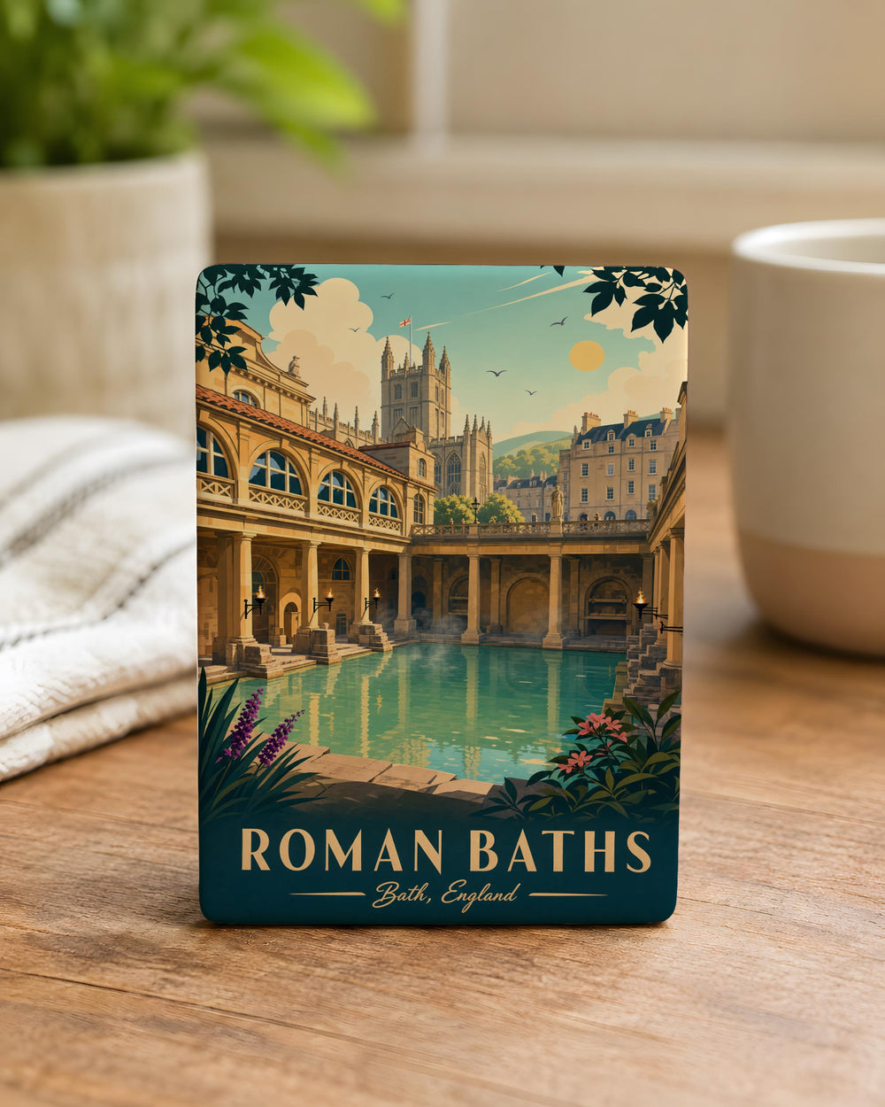 Roman Baths Fridge Magnet, Ancient Bathhouse Landmark Souvenir, Bath England Historic Site Magnet, Travel Keepsake Magnet