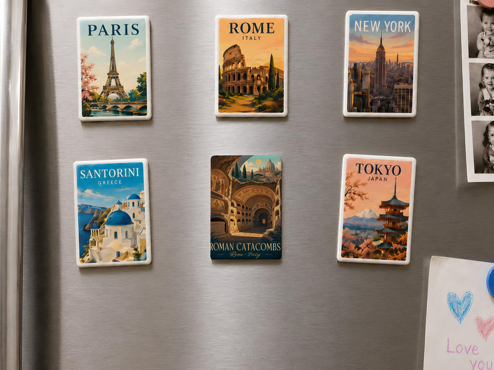 Roman Catacombs Fridge Magnet, Underground Tunnels & Ancient Burial Chambers Souvenir Magnet, Rome Italy Historical Site Magnet
