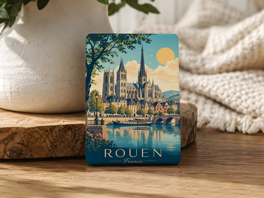 Rouen Cathedral Fridge Magnet, Rouen France Landmark Souvenir Magnet, Gothic Cathedral Architecture Refrigerator Magnet