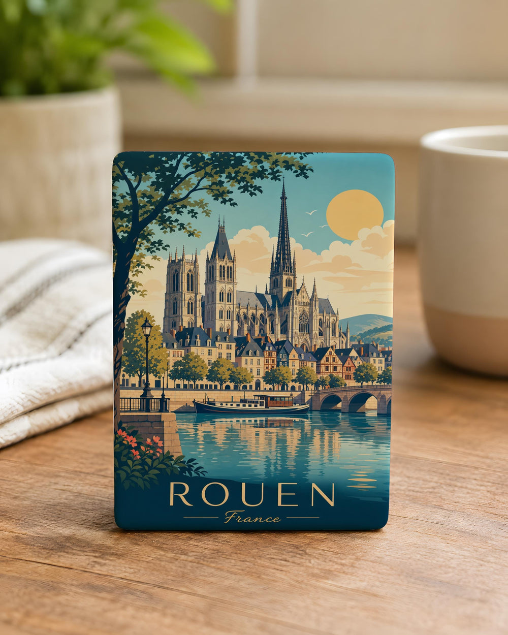 Rouen Cathedral Fridge Magnet, Rouen France Landmark Souvenir Magnet, Gothic Cathedral Architecture Refrigerator Magnet