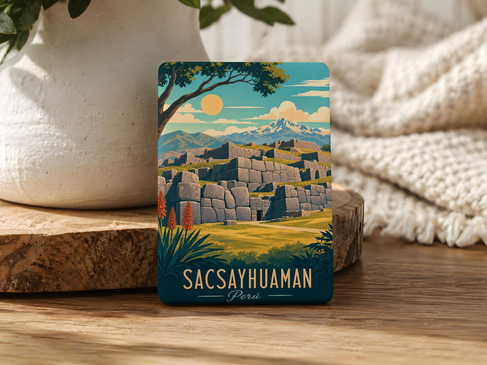 Sacsayhuaman Fridge Magnet, Peru Inca Fortress Ruins Souvenir Magnet, Cusco Landmark Travel Gift Magnet