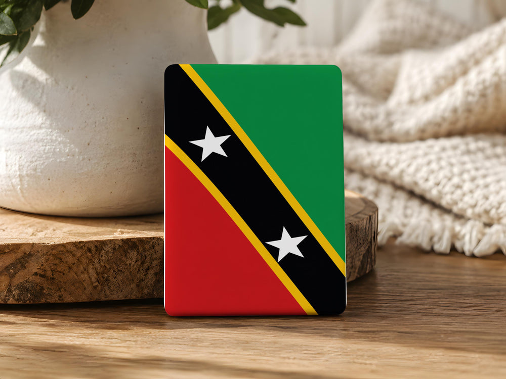 Saint Kitts and Nevis Flag Fridge Magnet, Caribbean Island Souvenir Magnet, Saint Kitts Nevis Travel Gift, Flag Magnet