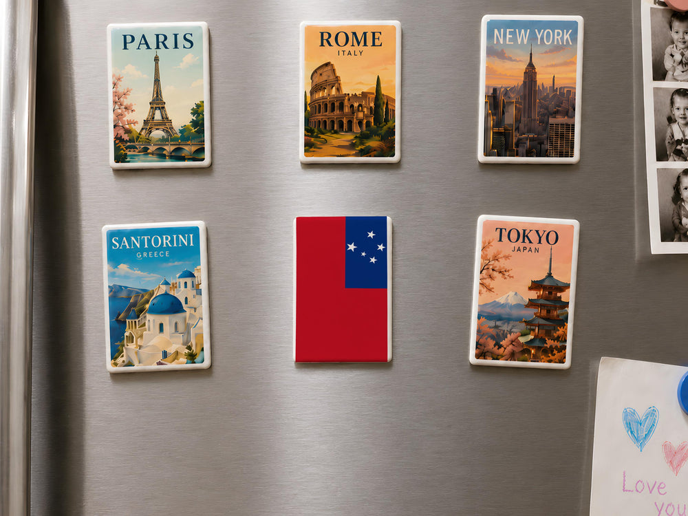 Samoa Flag Fridge Magnet, Samoa National Flag Magnet, Samoan Pride Kitchen Magnet, Samoa Souvenir Refrigerator Magnet