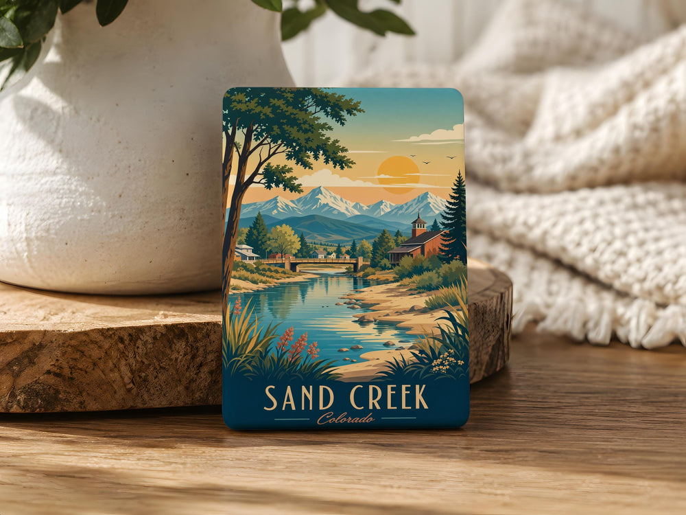 Sand Creek Fridge Magnet, Sand Creek Nature Scene Souvenir Magnet, Creekside Landscape Refrigerator Magnet