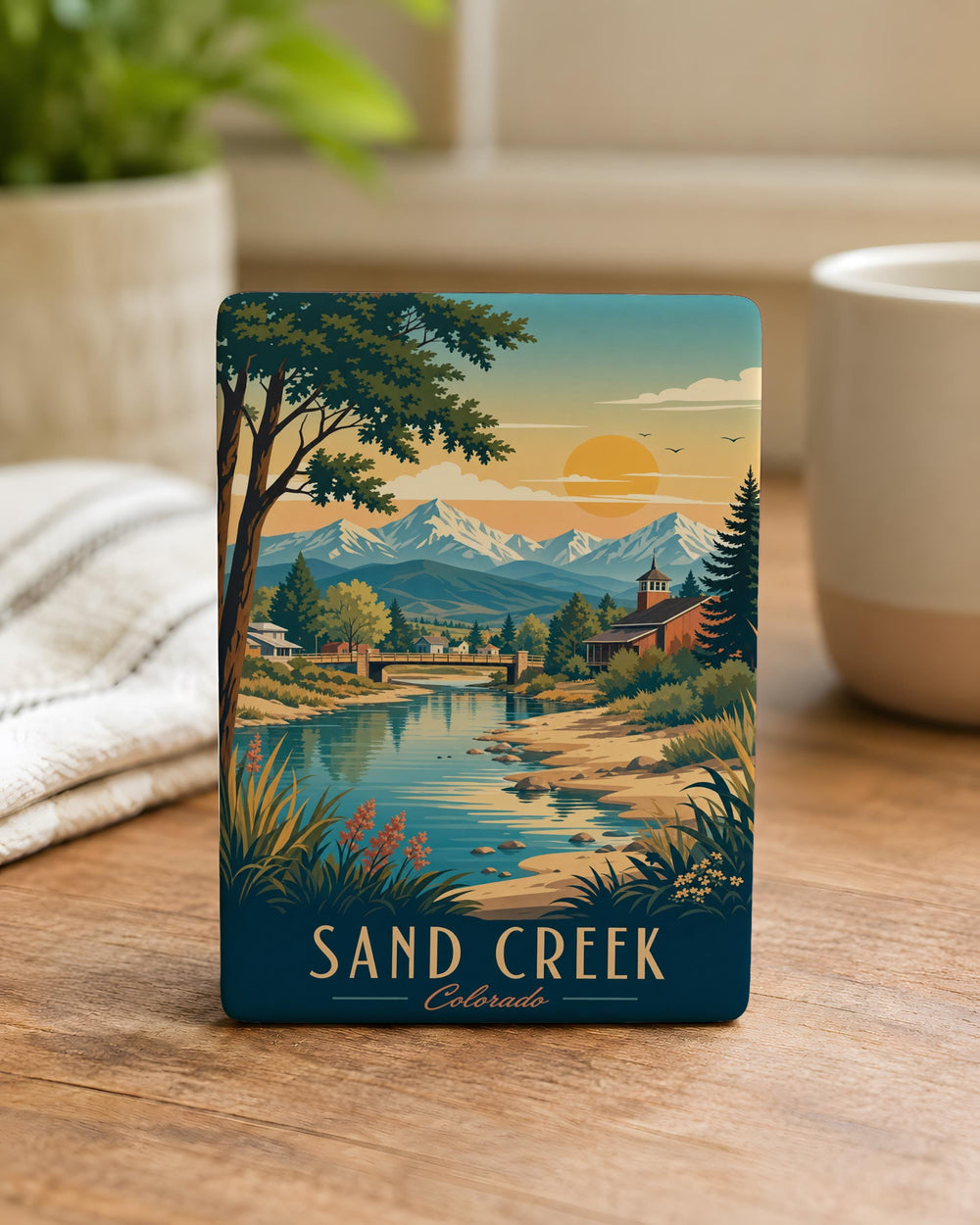 Sand Creek Fridge Magnet, Sand Creek Nature Scene Souvenir Magnet, Creekside Landscape Refrigerator Magnet