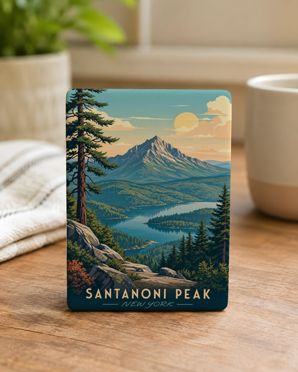 Santanoni Peak Fridge Magnet, Adirondack Mountains Souvenir, New York Hiking Trail Gift, Mountain Summit Keepsake