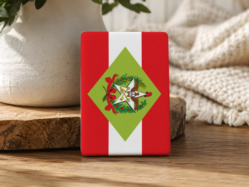 Santa Catarina State Flag Fridge Magnet, Brazil Souvenir Magnet, Santa Catarina Flag Kitchen Magnet, Brazilian State Flag Magnet