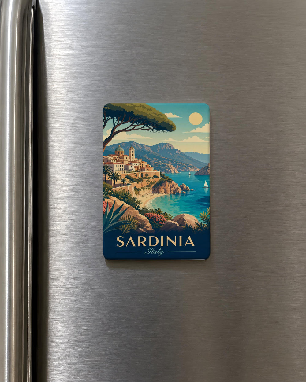 Sardinia Region Fridge Magnet, Sardegna Italy Map Souvenir, Italian Island Travel Keepsake, Mediterranean Destination Magnet