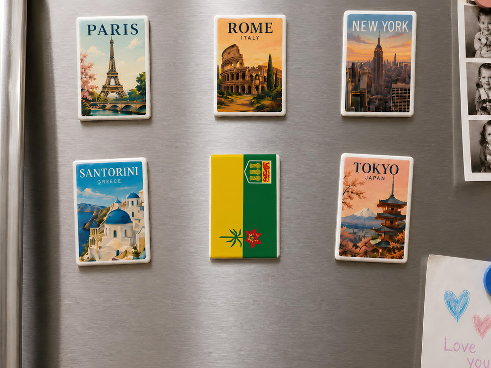 Saskatchewan Provincial Flag Fridge Magnet Canada Province Souvenir Kitchen Magnet Gift
