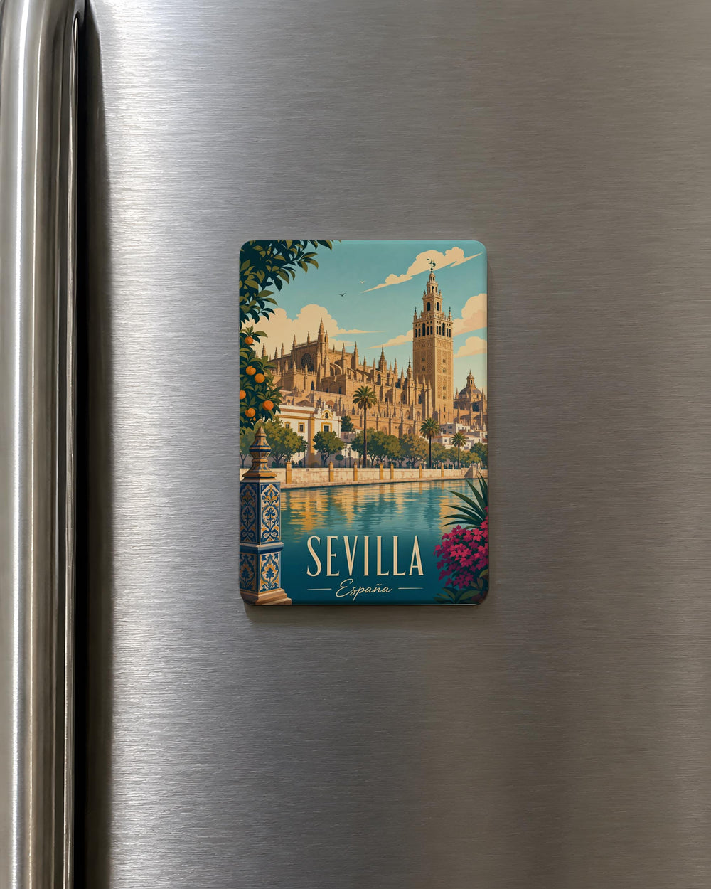 Seville Cathedral Fridge Magnet, Sevilla Spain Landmark Souvenir Magnet, Gothic Cathedral Travel Keepsake Gift