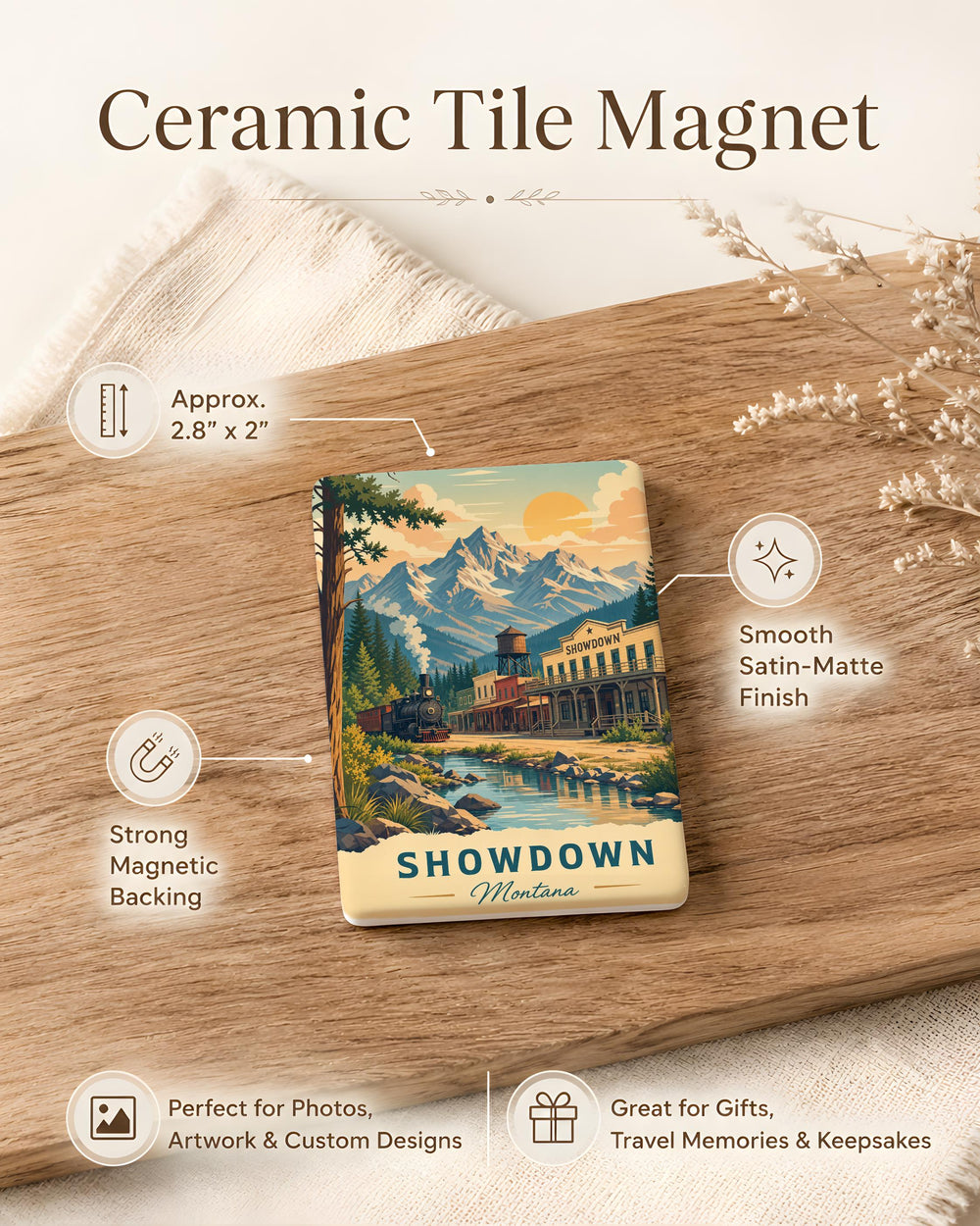 Showdown Fridge Magnet, Wild West Duel Scene Magnet, Cowboy Standoff Kitchen Magnet, Western Showdown Refrigerator Magnet