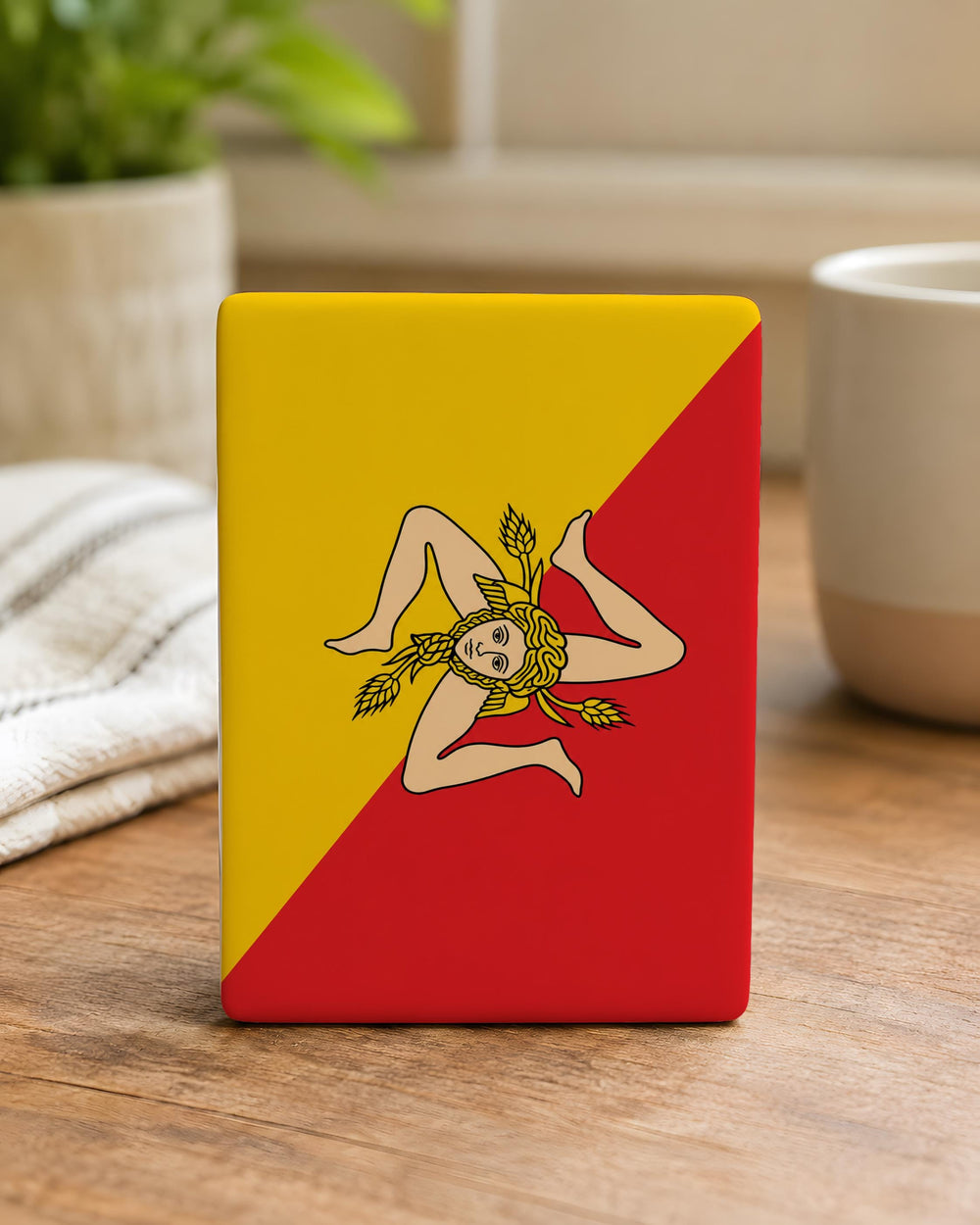 Sicily Flag Fridge Magnet, Sicilian Trinacria Symbol Souvenir Magnet, Sicily Italy Travel Gift, Kitchen Locker Magnet