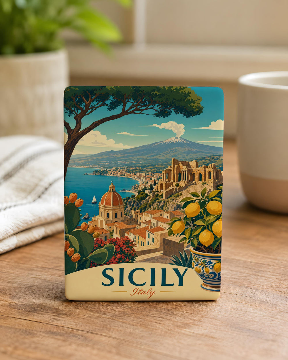 Sicily Region Fridge Magnet, Sicily Italy Map Souvenir Magnet, Sicilian Island Outline Travel Gift, Italian Region Magnet