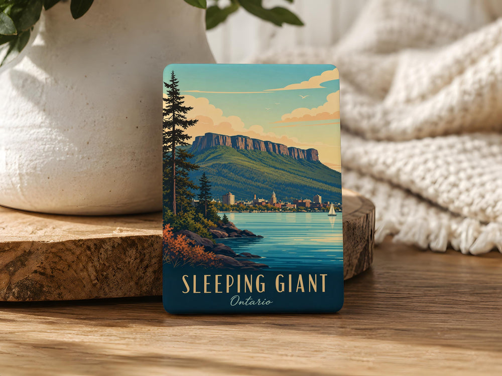 Sleeping Giant Fridge Magnet, Mountain Landscape Souvenir Magnet, Nature Hiking Travel Keepsake Magnet
