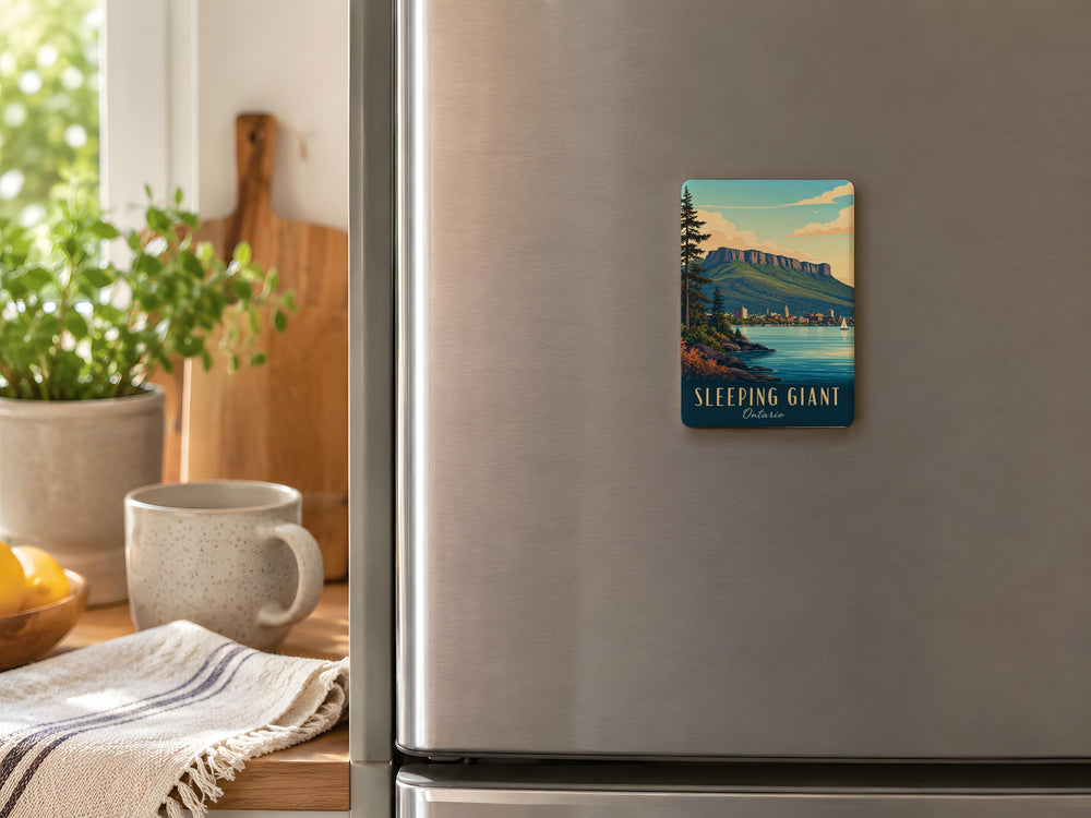 Sleeping Giant Fridge Magnet, Mountain Landscape Souvenir Magnet, Nature Hiking Travel Keepsake Magnet