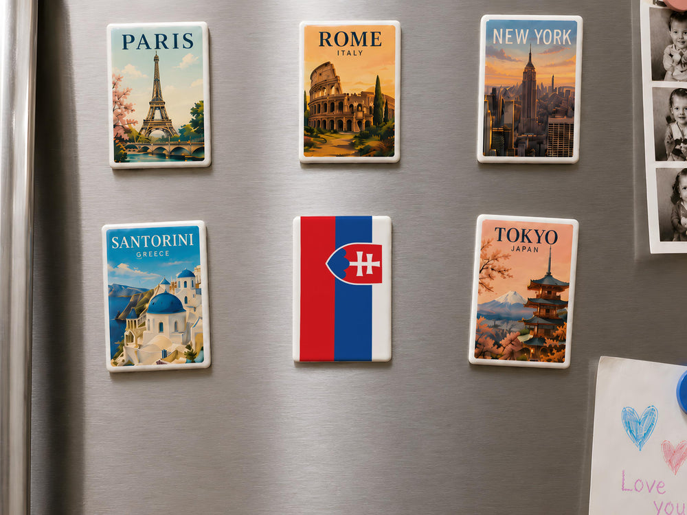 Slovakia Flag Fridge Magnet, Slovak Republic National Flag Magnet, Slovakia Souvenir Magnet, Travel Gift Magnet