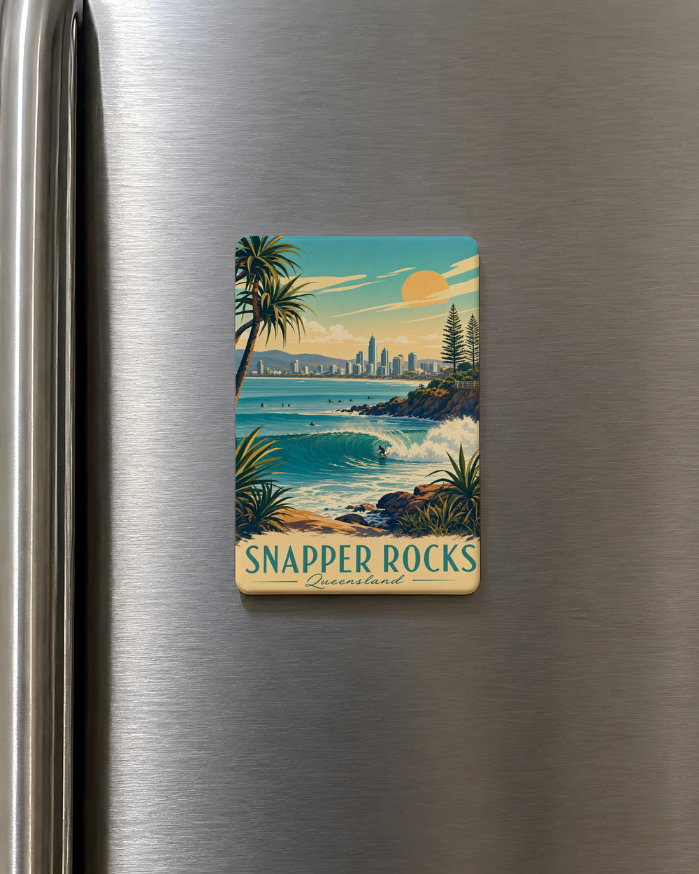 Snapper Rocks Fridge Magnet, Snapper Rocks Australia Souvenir Magnet, Coastal Landmark Travel Keepsake Magnet