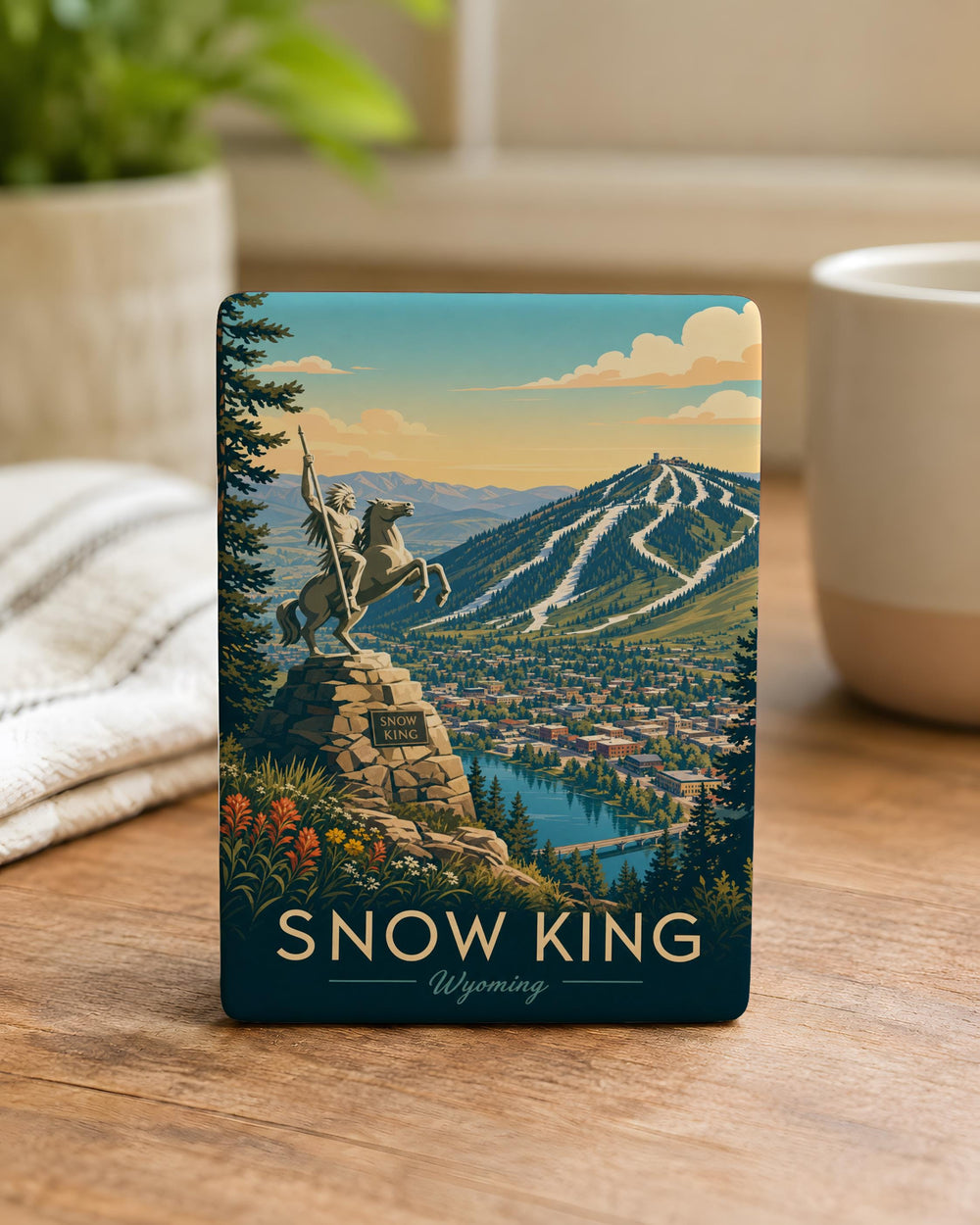 Snow King Fridge Magnet, Winter King Crowned Ruler, Icy Snow Monarch, Frost King Theme Kitchen Magnet