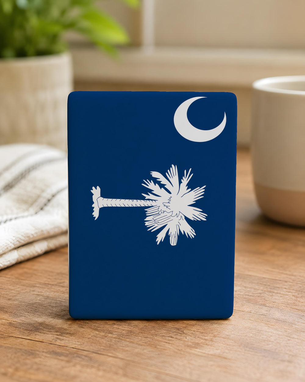 South Carolina State Flag Fridge Magnet, South Carolina Souvenir Magnet, Palmetto Tree and Crescent Moon Magnet, SC Gift