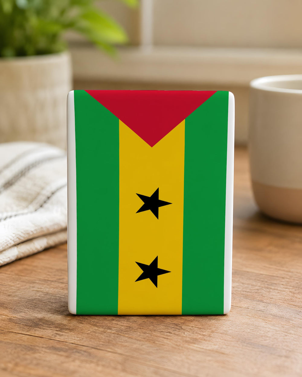 São Tomé and Príncipe Flag Fridge Magnet, Island Nation Souvenir Magnet, Travel Gift, Flag Collector Magnet