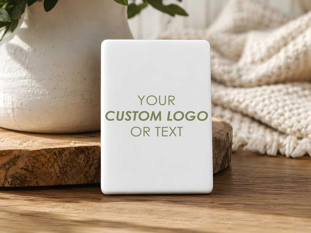 Custom Logo Ceramic Fridge Magnet - Smooth Satin Tile with Rounded Corners