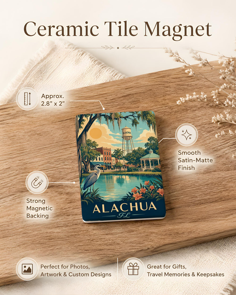 Alachua Florida Fridge Magnet, Alachua FL Souvenir Magnet, City Name Travel Keepsake, Florida Gift Magnet