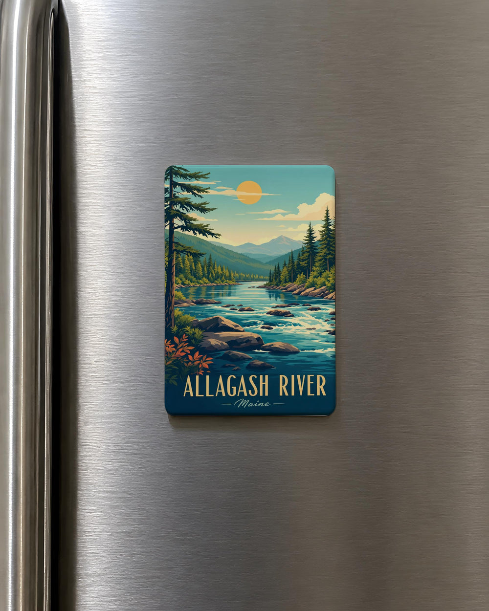 Allagash River Fridge Magnet, Maine Wilderness River Scene Souvenir, Outdoor Adventure Travel Gift