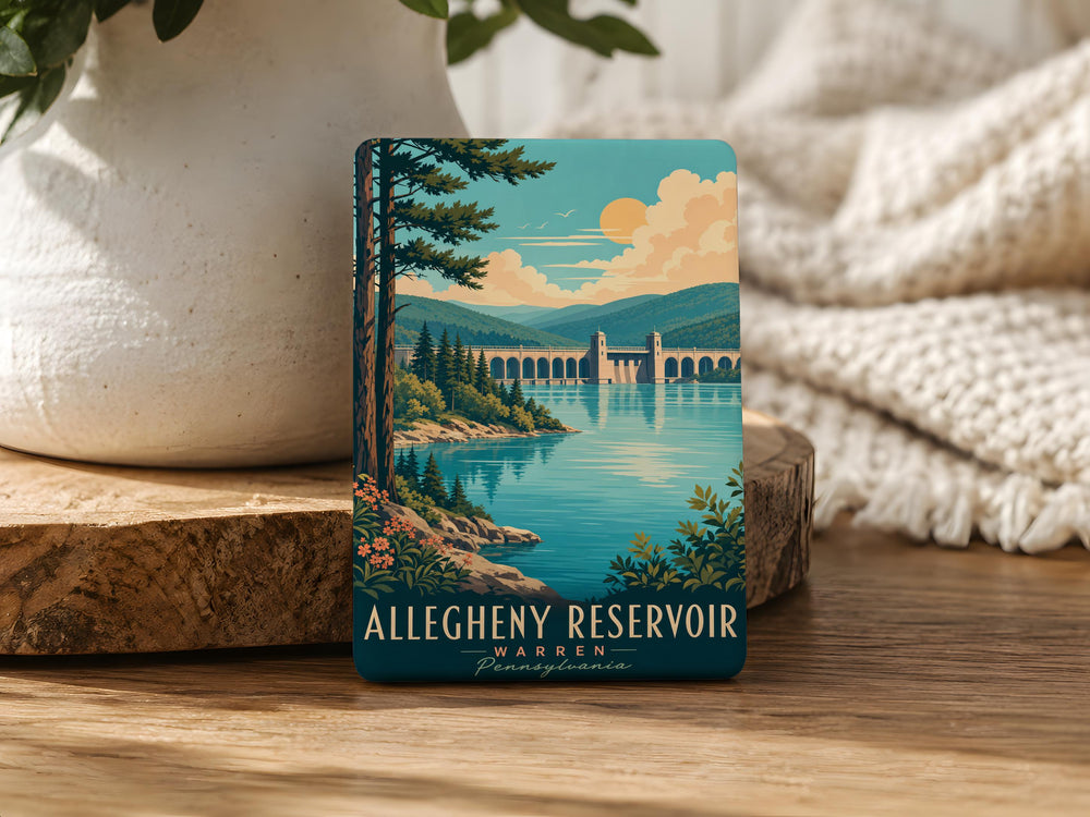 Allegheny Reservoir Fridge Magnet, Pennsylvania Lake and Forest Scenic Souvenir Magnet, Allegheny National Forest Gift