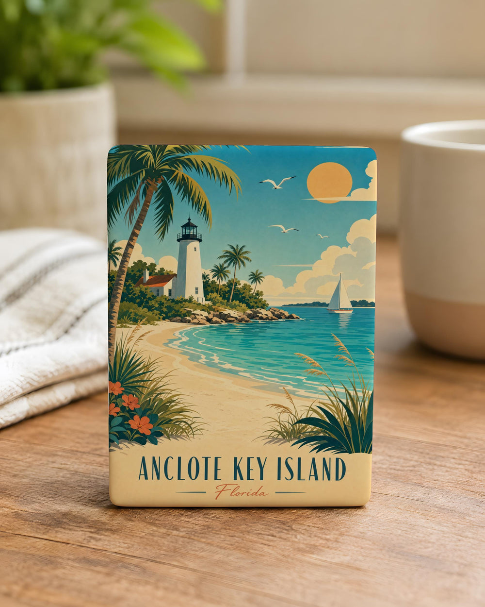 Anclote Key Island Fridge Magnet, Florida Coastal Island Souvenir, Gulf of Mexico Beach Travel Keepsake Magnet