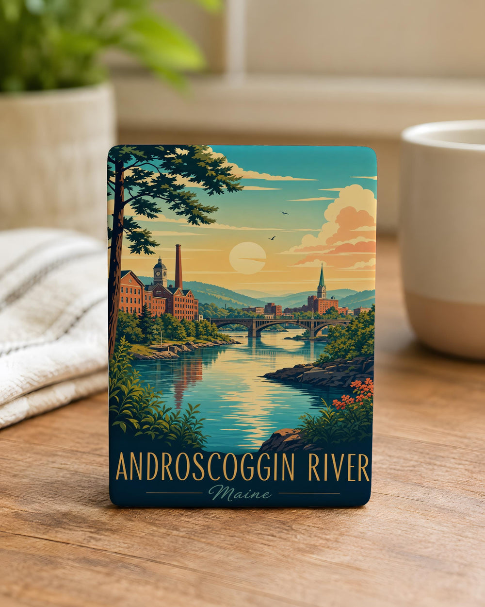 Androscoggin River Fridge Magnet, Maine River Souvenir Magnet, Androscoggin River Keepsake, Nature Travel Gift