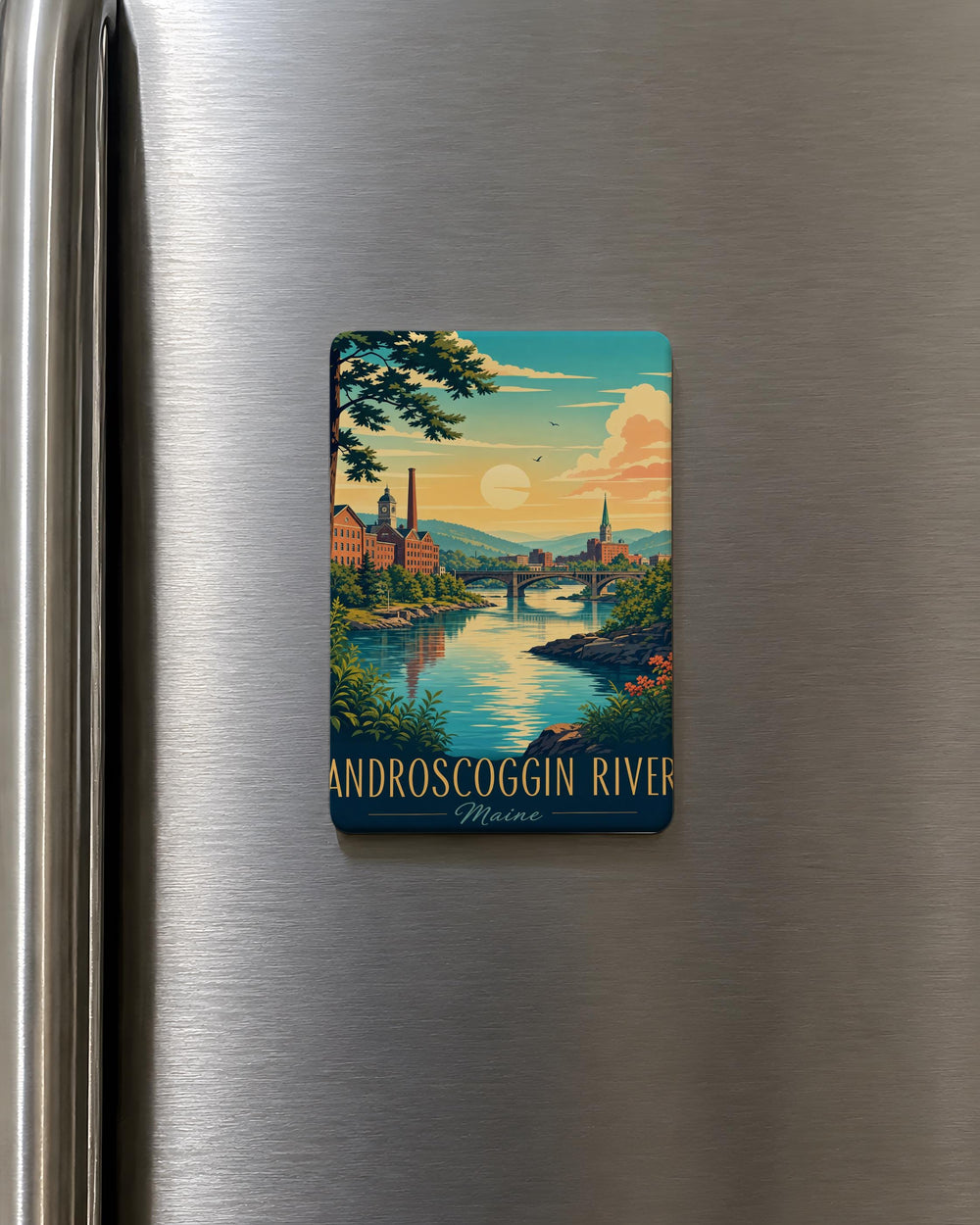 Androscoggin River Fridge Magnet, Maine River Souvenir Magnet, Androscoggin River Keepsake, Nature Travel Gift
