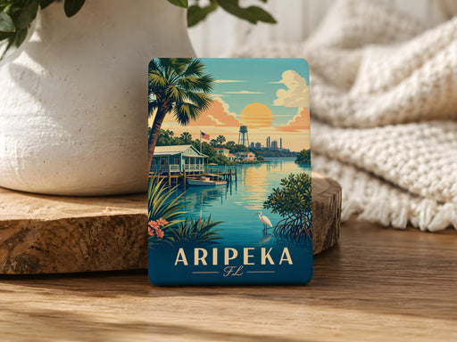 Aripeka Florida Fridge Magnet, Aripeka FL Souvenir Magnet, Gulf Coast Fishing Village Gift, Florida Vacation Keepsake