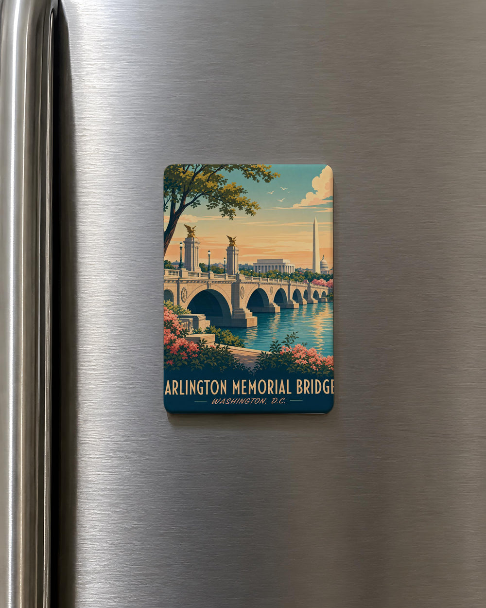 Arlington Memorial Bridge Fridge Magnet, Washington DC Landmark Souvenir Magnet, Potomac River Bridge Gift