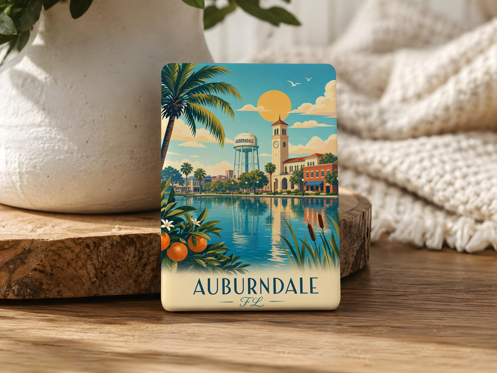 Auburndale Florida Fridge Magnet, Auburndale FL Souvenir Magnet, Polk County Travel Gift, Florida City Magnet