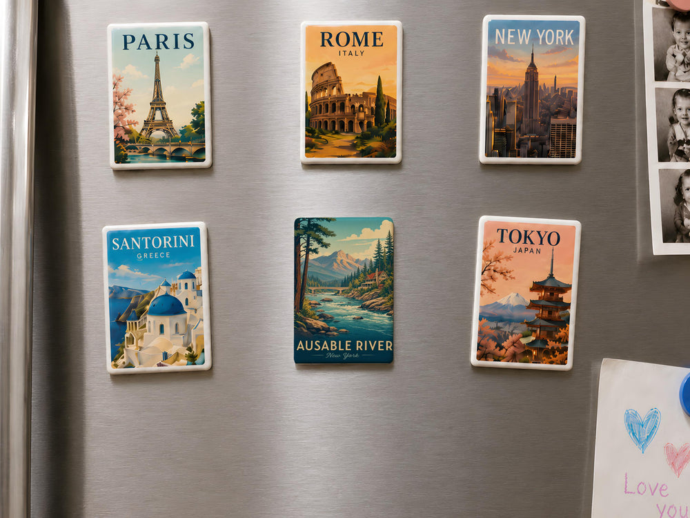 Ausable River Fridge Magnet, Ausable River Souvenir Magnet, Adirondack River Landmark Magnet, New York Travel Keepsake Magnet